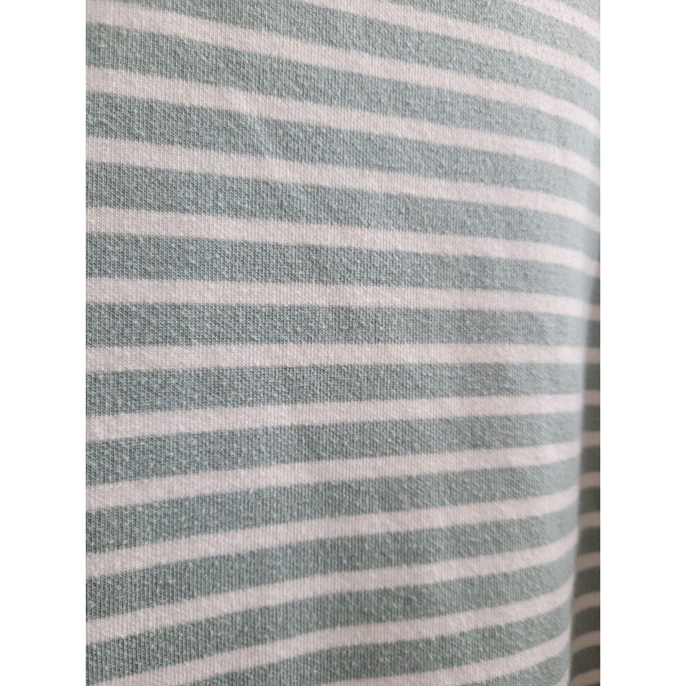 Alice Walk Striped Crewneck Sweatshirt Green White Pima Modal XL Coastal - Picture 4 of 6